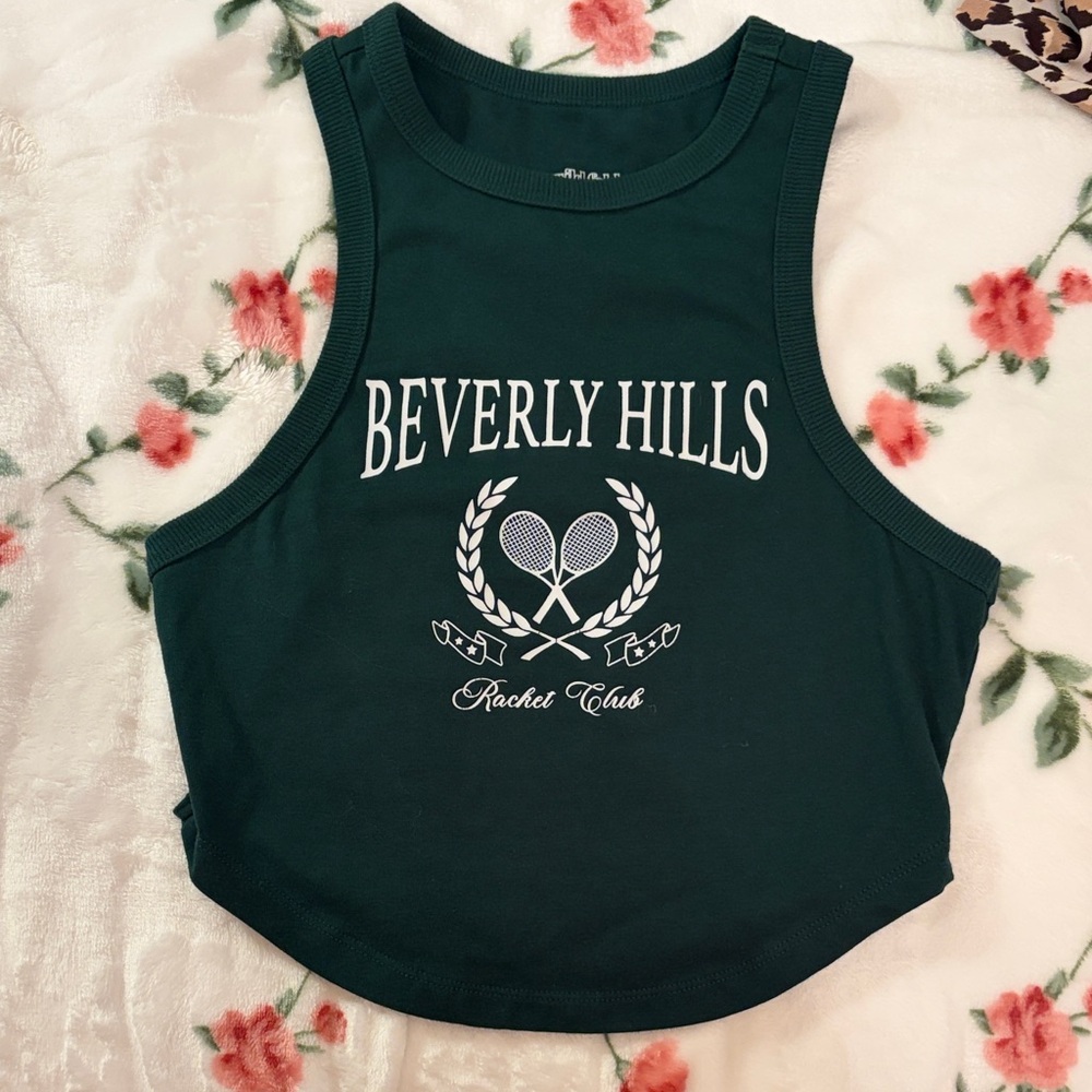 Wild Fable Dark Green Beverly Hills Crop Top